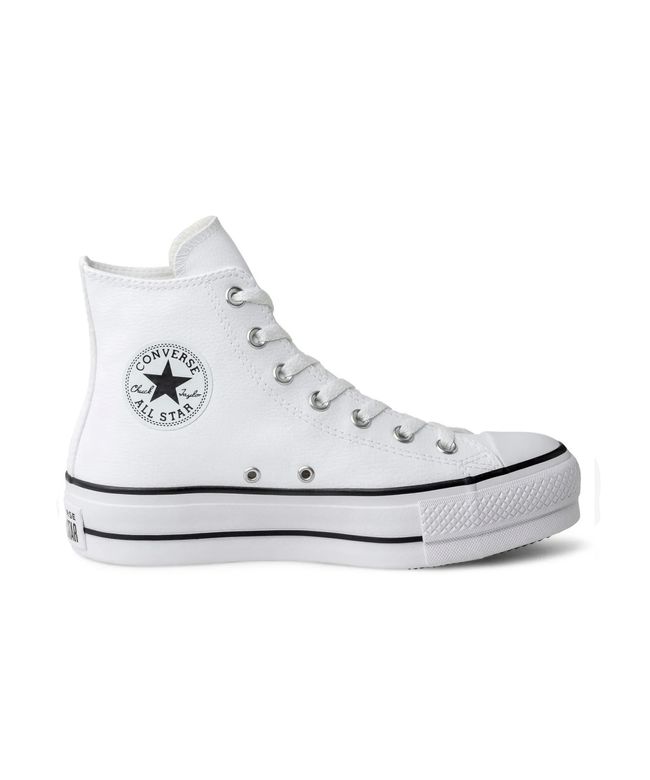 Tênis Converse All Star Chuck Taylor Hi Plataforma Couro - Preto